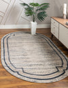 Unique Loom Oasis T-OSIS5 Gray Area Rug Oval Lifestyle Image