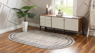 Unique Loom Oasis T-OSIS5 Gray Area Rug Oval Lifestyle Image