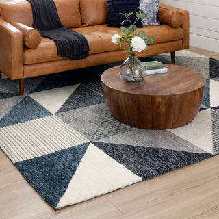 Karastan Bowen Oblique Blue Area Rug by Drew and Jonathan Lifestyle Image Feature