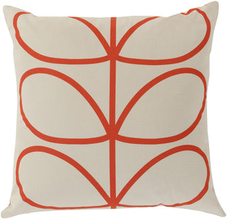 Surya Linear Stem Long Line Leaf OKS-002 Pillow by Orla Kiely