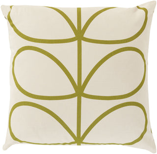 Surya Linear Stem Long Line Leaf OKS-006 Pillow by Orla Kiely