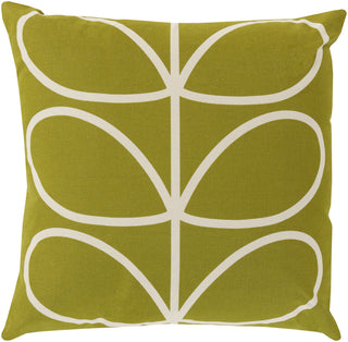 Surya Linear Stem Long Line Leaf OKS-006 Pillow by Orla Kiely 