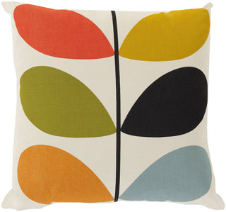 Surya Linear Stem Long Line Leaf OKS-008 Pillow by Orla Kiely 