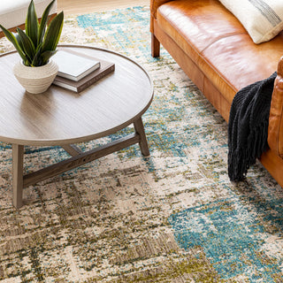 Karastan Elements Olivine Lagoon Area Rug Lifestyle Image Feature