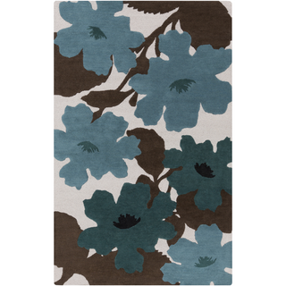 Surya Organic Modern OMR-1030 Teal Area Rug by Jef Designs 5' x 8'