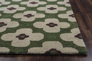 Rizzy Opus OP8097 Green Area Rug Edge Shot