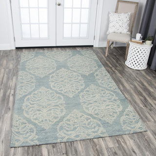 Rizzy Opulent OU814A Light Blue Area Rug Corner Image