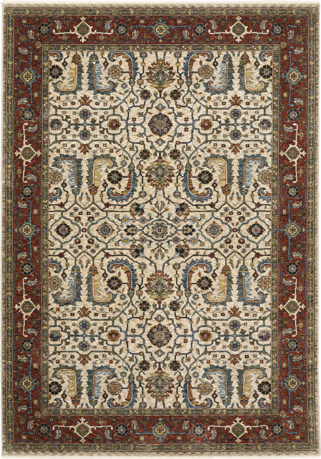 Oriental Weavers Aberdeen 144D1 Ivory/Red Area Rug main image Featured