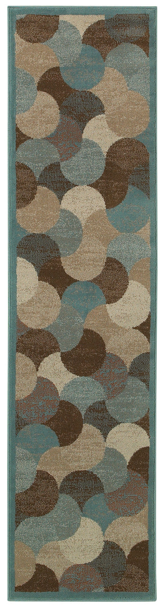 Oriental Weavers Adrienne 3729F Beige/Blue Area Rug 1'10 X 7' 6 Runner