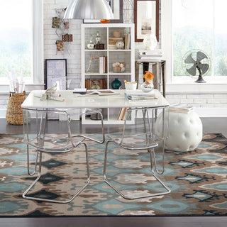 Oriental Weavers Adrienne 4633A Blue/Stone Area Rug Roomshot