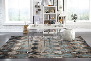 Oriental Weavers Adrienne 4633A Blue/Stone Area Rug RoomScene Feature