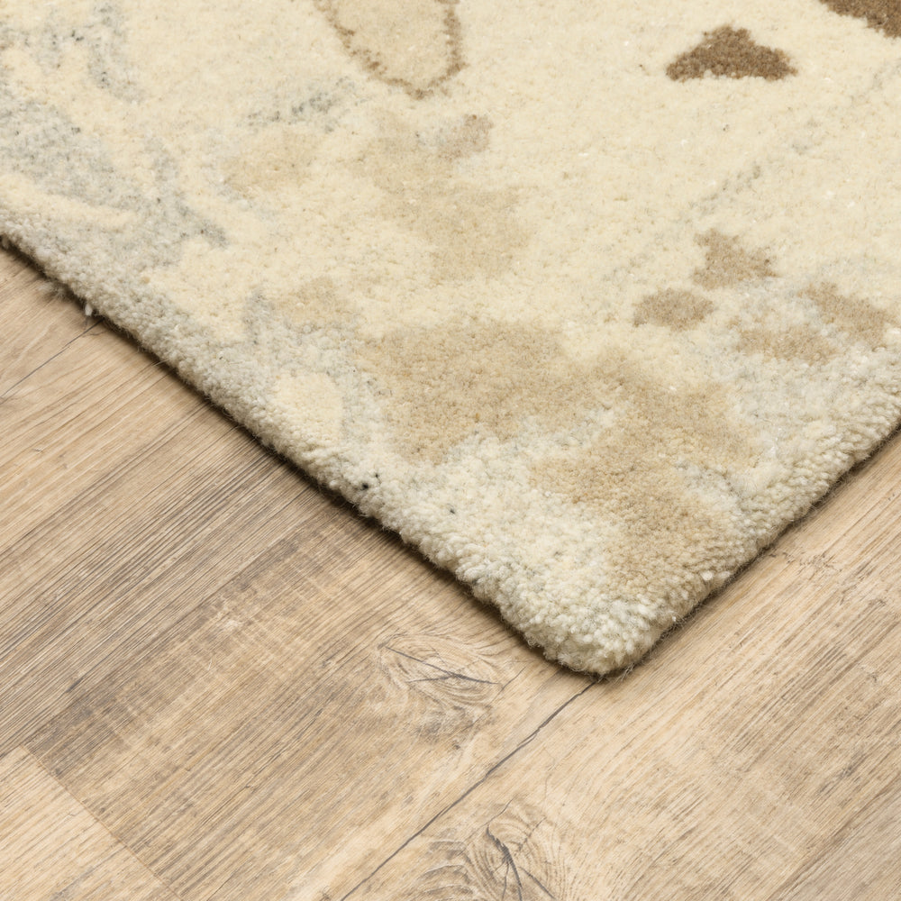Oriental Weavers Anastasia 68009 Beige/Charcoal Area Rug Corner Featured