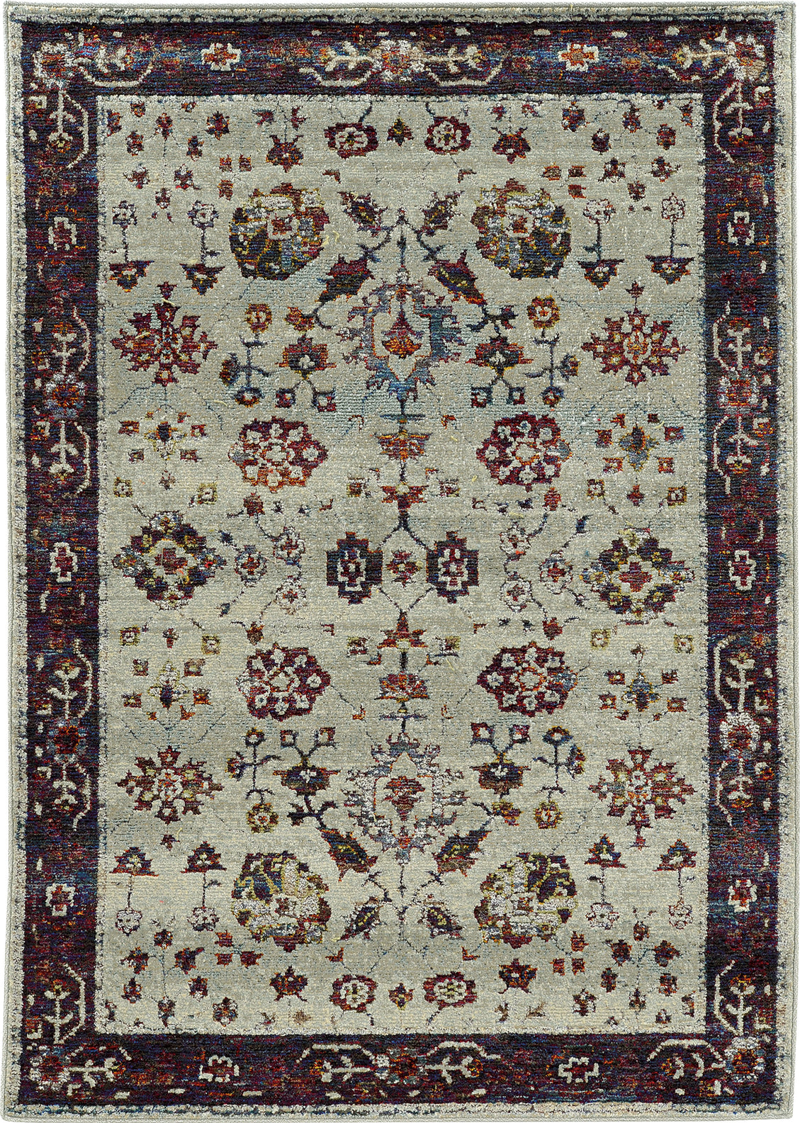 Oriental Weavers Andorra 6842D Stone/ Red Area Rug main image featured