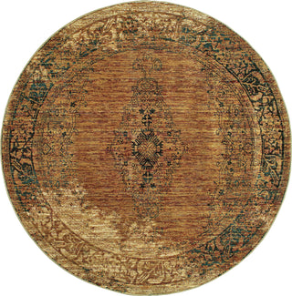 Oriental Weavers Andorra 6845D Gold/ Brown Area Rug Round Image