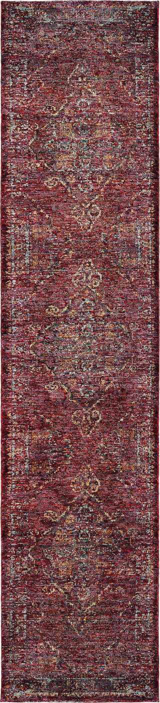 Oriental Weavers Andorra 7135E Red/ Gold Area Rug Runner 2'6''x 12'