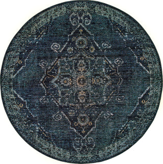 Oriental Weavers Andorra 7135F Blue/ Blue Area Rug Round