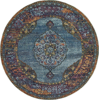 Oriental Weavers Andorra 7139A Blue/ Multi Area Rug Round Image