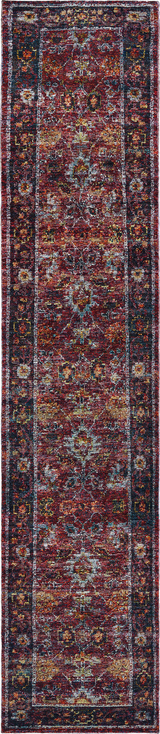 Oriental Weavers Andorra 7153A Red/ Purple Area Rug Runner 2'6''X 12'