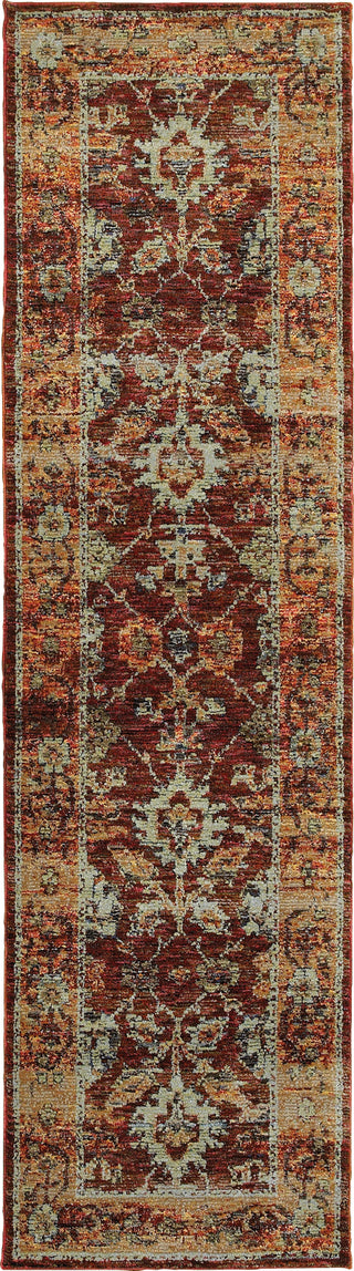 Oriental Weavers Andorra 7154A Red/ Gold Area Rug Runner