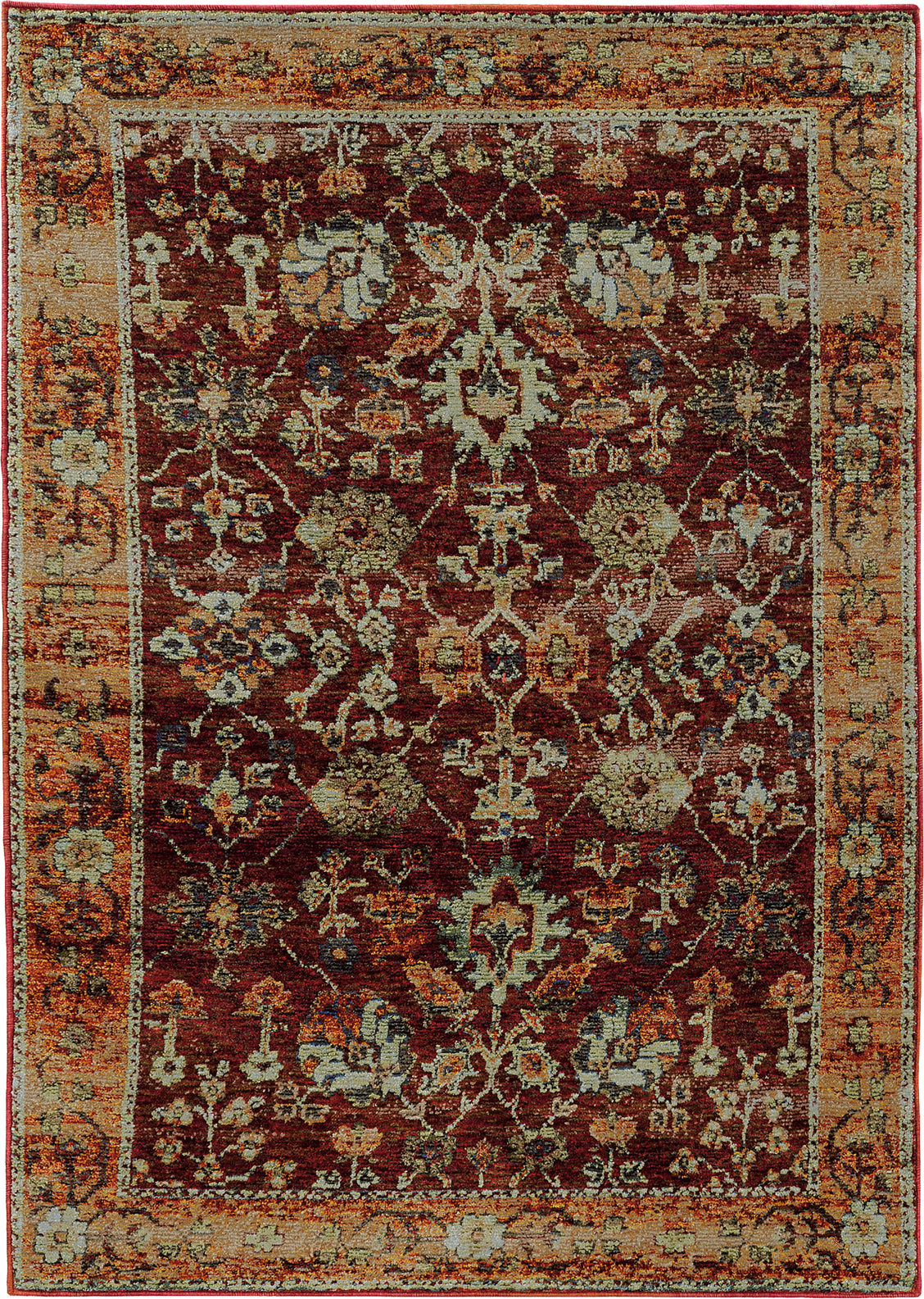 Oriental Weavers Andorra 7154A Red/ Gold Area Rug main image
