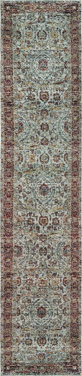 Oriental Weavers Andorra 7155A Blue/ Red Area Rug Runner 2'6''X 12'