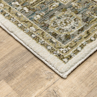 Oriental Weavers Andorra 9537P Ivory/Blue Area Rug Corner Featured