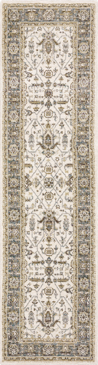 Oriental Weavers Andorra 9537P Ivory/Blue Area Rug Runner 2'3''x 8'