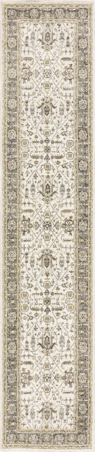 Oriental Weavers Andorra 9537P Ivory/Blue Area Rug Runner 2'6''X 12'