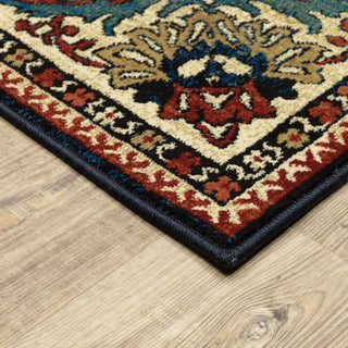 Oriental Weavers Ankara 1803B Blue/Red Area Rug Corner Image