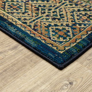 Oriental Weavers Ankara 602K5 Blue/Gold Area Rug Corner Image