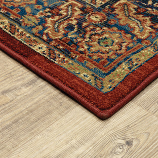 Oriental Weavers Ankara 604R5 Red/Blue Area Rug Corner Image