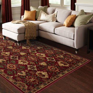 Oriental Weavers Aston 536R9 Red/Green Area Rug Roomshot Feature