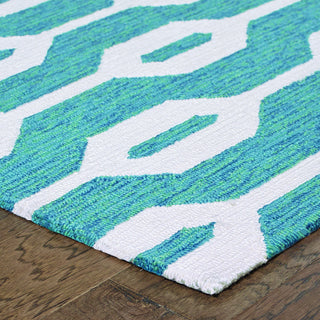 Tommy Bahama Atrium 51102 Blue Area Rug Corner Shot