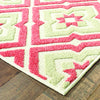 Oriental Weavers Barbados 1801C Pink/Ivory Area Rug Corner Shot