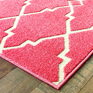 Oriental Weavers Barbados 5996S Pink/Ivory Area Rug Corner Shot