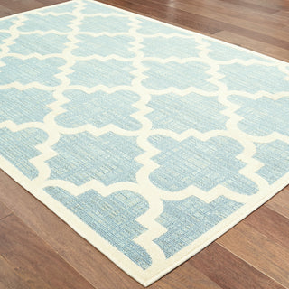 Oriental Weavers Barbados 6437J Blue/Ivory Area Rug Detail Shot Feature