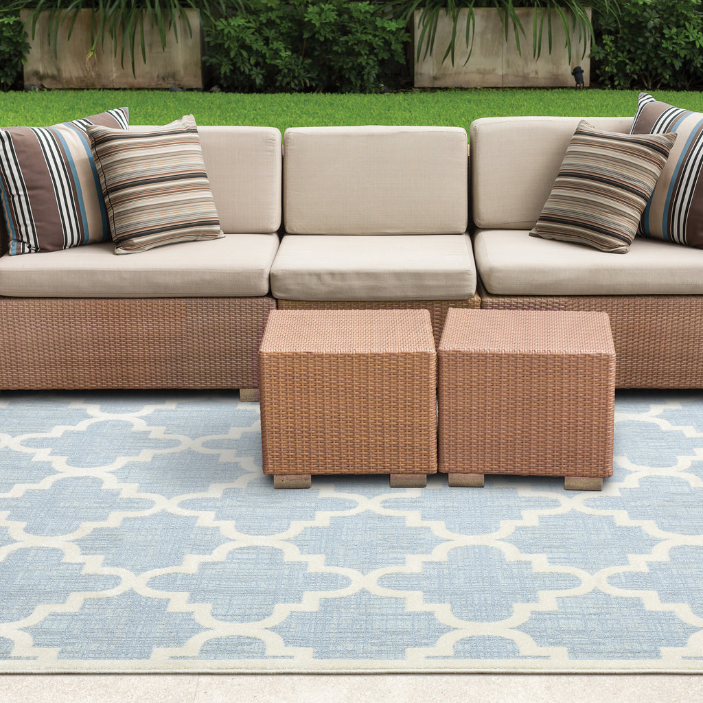 Oriental Weavers Barbados 6437J Blue/Ivory Area Rug Lifestyle Featured