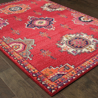 Oriental Weavers Bohemian 1801R Pink/ Orange Area Rug Detail Shot Feature