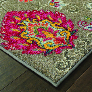Oriental Weavers Bohemian 191J5 Grey/ Multi Area Rug Corner Shot