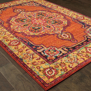 Oriental Weavers Bohemian 3339Y Orange/ Yellow Area Rug Detail Shot Feature