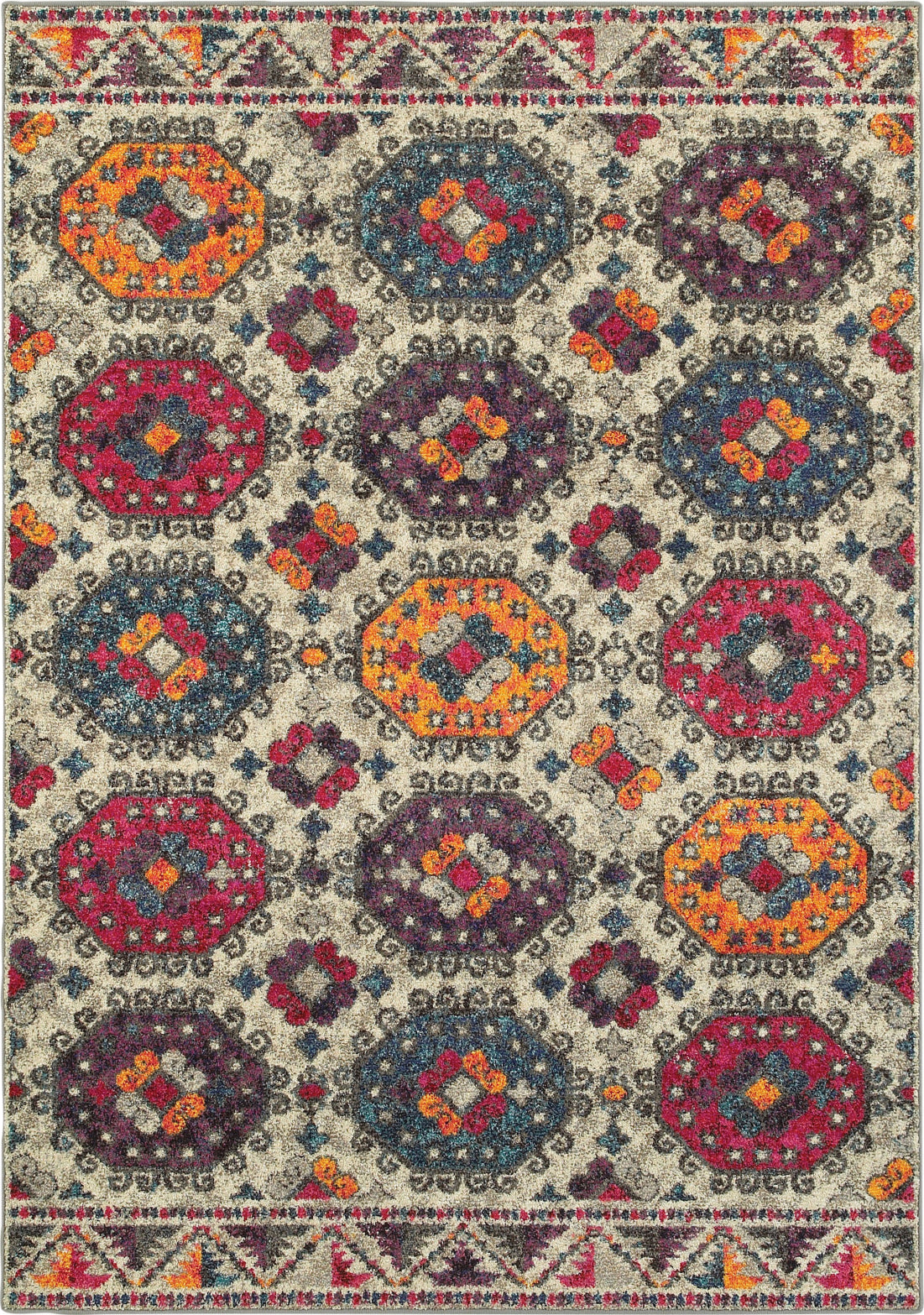 Oriental Weavers Bohemian 405J5 Grey/ Multi Area Rug main image