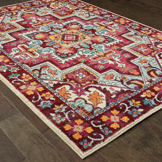 Oriental Weavers Bohemian 5330R Red/ Pink Area Rug Detail Shot