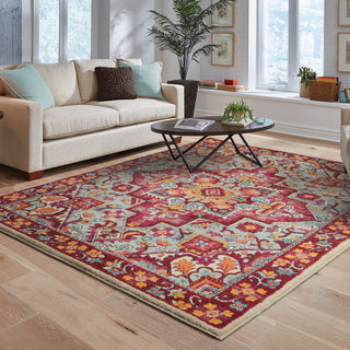 Oriental Weavers Bohemian 5330R Red/ Pink Area Rug Room Scene Feature