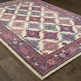 Oriental Weavers Bohemian 6997D Ivory/ Pink Area Rug Detail Shot Feature