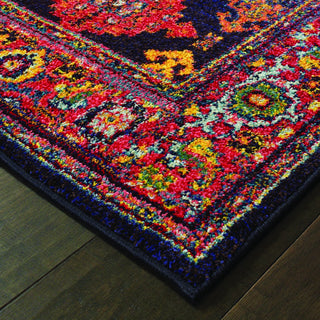 Oriental Weavers Bohemian 6997K Navy/ Yellow Area Rug Corner Shot