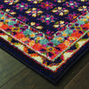 Oriental Weavers Bohemian 760N5 Navy/ Pink Area Rug Corner Shot