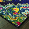 Oriental Weavers Bohemian 761N5 Navy/ Blue Area Rug Corner Shot
