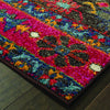 Oriental Weavers Bohemian 8222D Charcoal/ Pink Area Rug Corner Shot