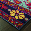 Oriental Weavers Bohemian 8222L Blue/ Pink Area Rug Corner Shot