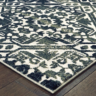 Oriental Weavers Bowen 5506E Navy Ivory Area Rug Corner Featured